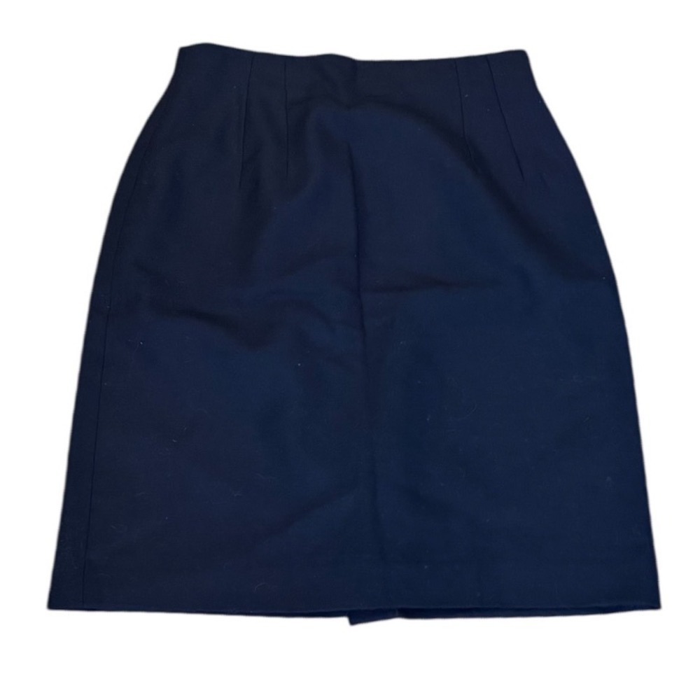 Vtg 90s Charter Club Navy Blue 100% Pure Wool Pencil Skirt Lined Professional 12